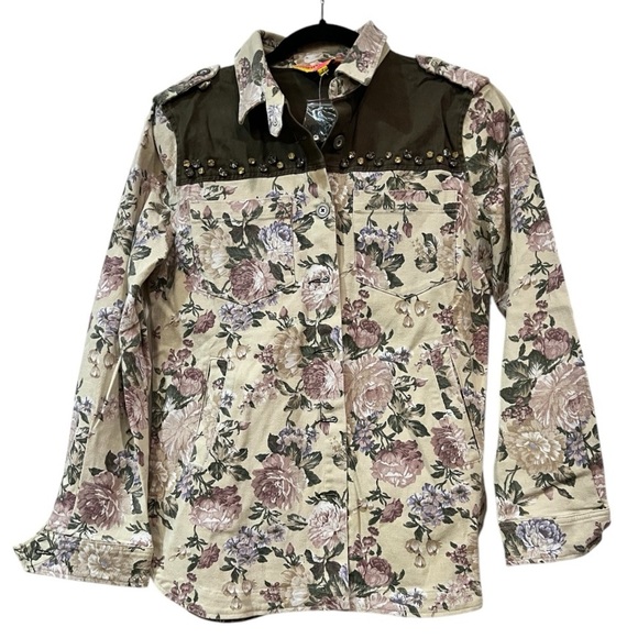 ENGLISH ROSE Floral Studded Jacket Size Small NWOT - Picture 1 of 12